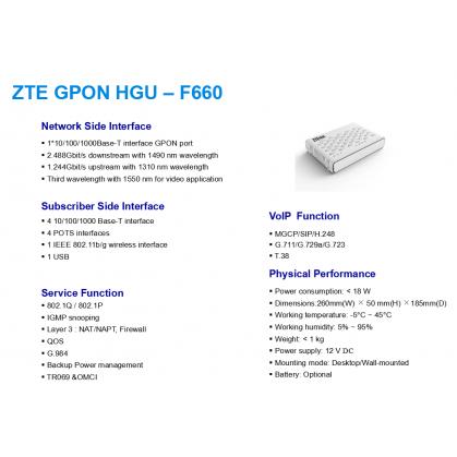 ZTE ZXHN F660 PON ONT